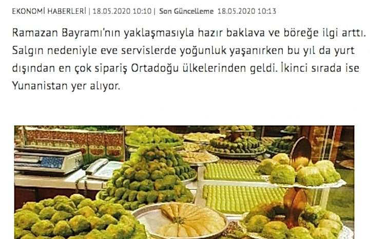  Baklava siparişleri rekor kırdı, üreticiler taleplere yetişemiyor